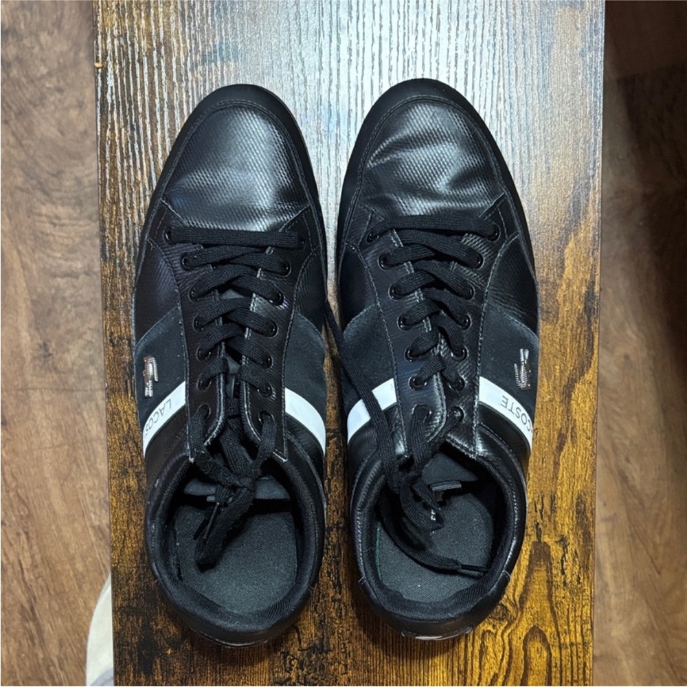 Lacoste Men's Black and White Sneakers